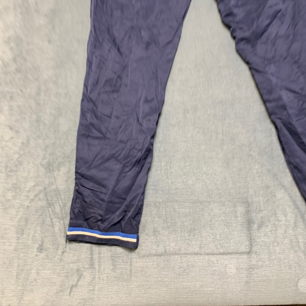 Wilson Athletic Pants Mens Medium Navy Blue Straight Leg Drawstring Zip Pockets - Picture 2 of 15